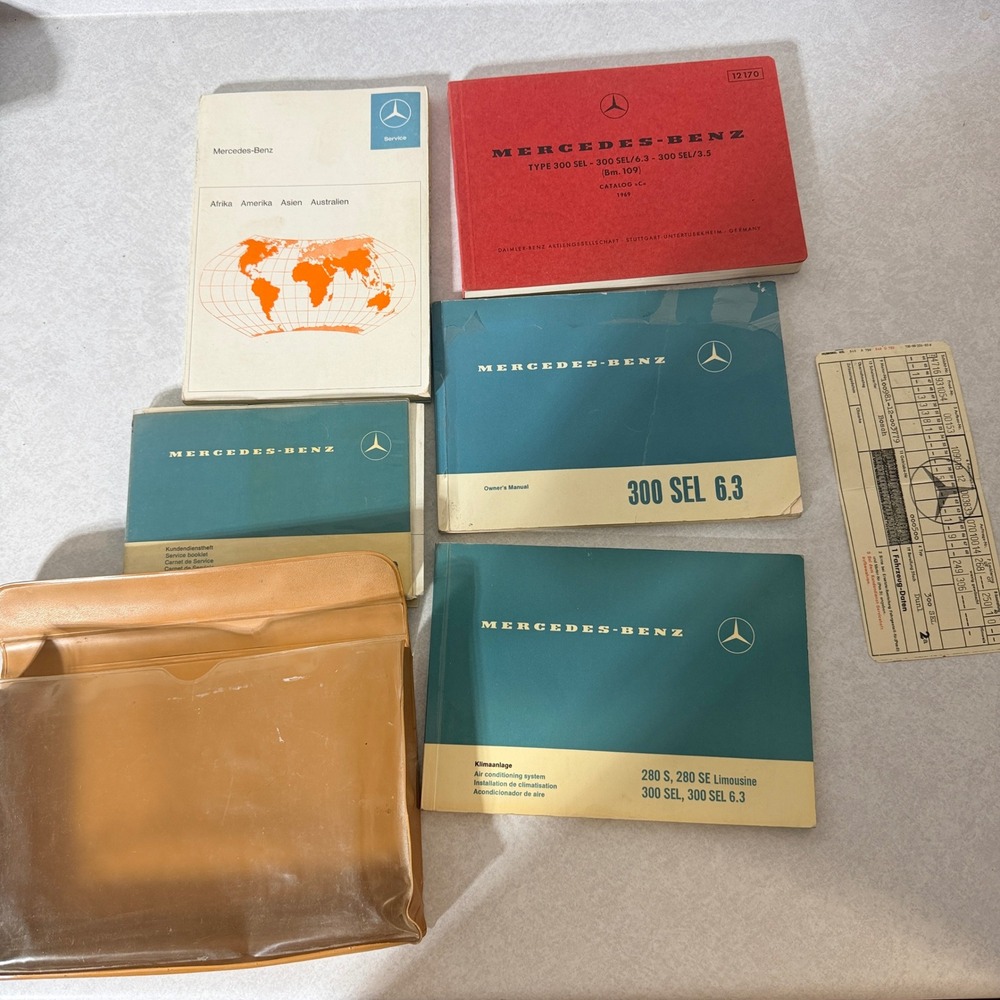 Mercedes-Benz 300 SEL 6.3 W109 Owners Manual Service Booklet Catalog Set 1969